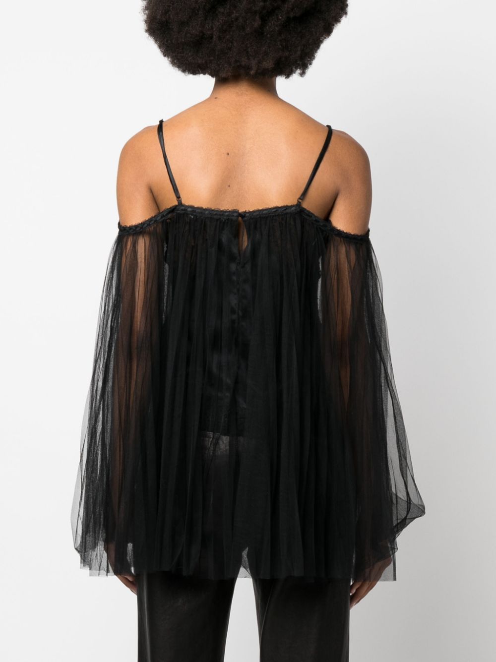 Alexander Wang lace-embroidered charmeuse tunic top Women