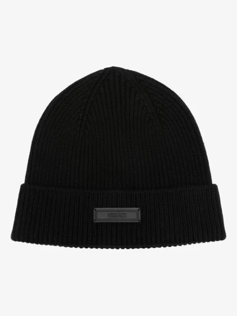 Versace logo-appliqu� wool beanie