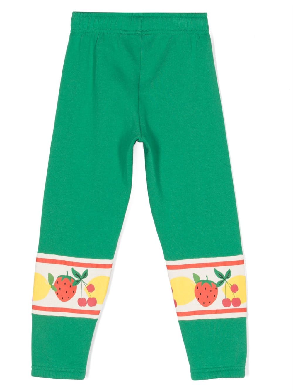 Shop Mini Rodini Fruit-print Organic Cotton Trousers In Green