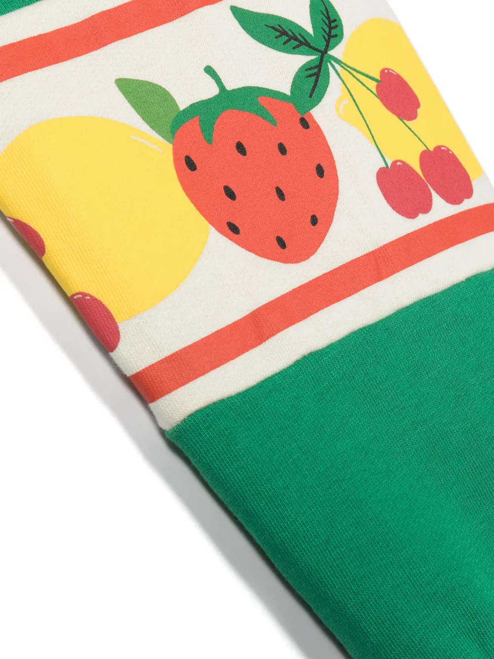 Shop Mini Rodini Fruit-print Organic Cotton Trousers In Green