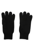 Versace logo-patch wool gloves - Black