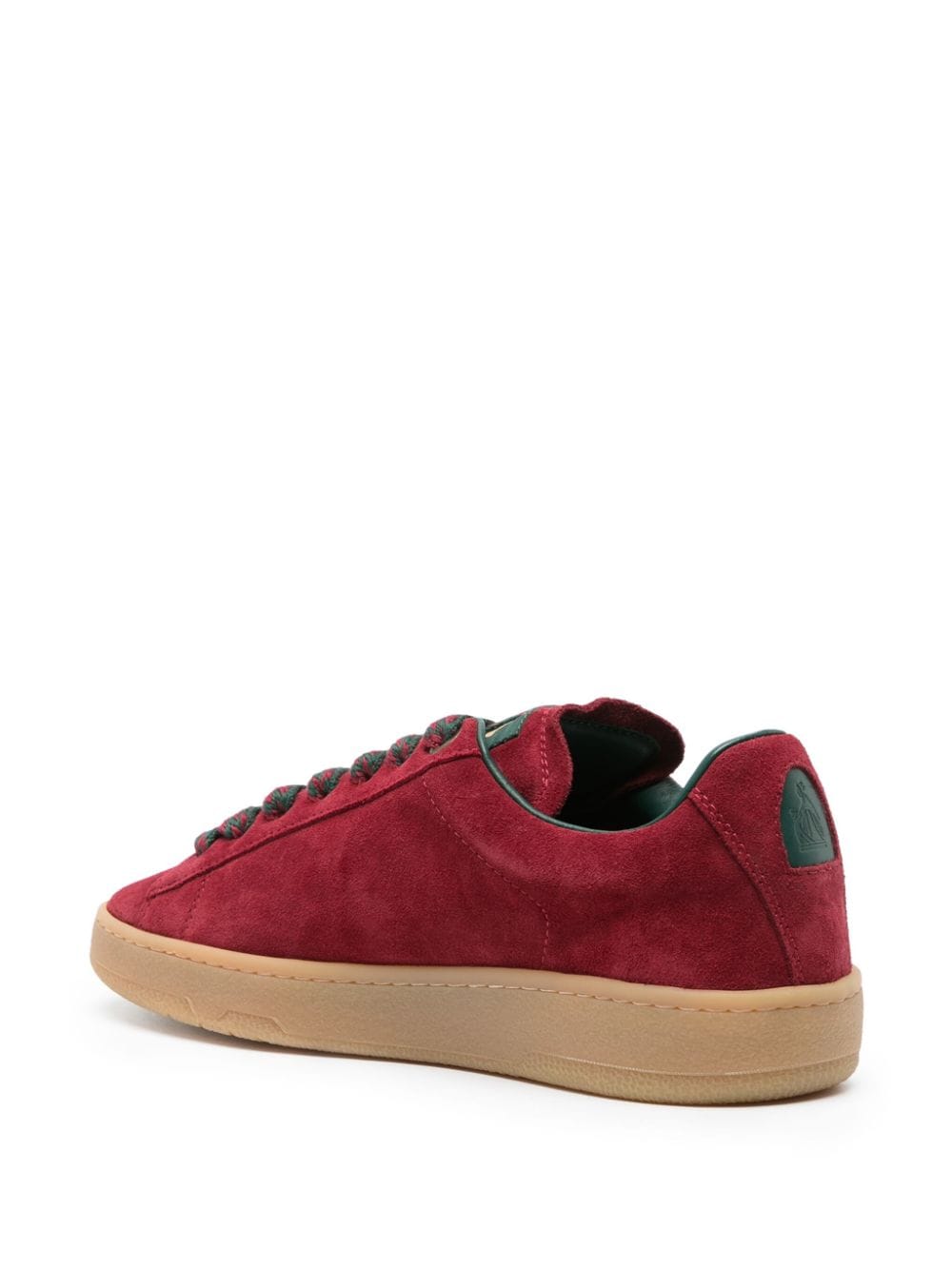 Shop Lanvin Lite Curb Suede Sneakers In Red