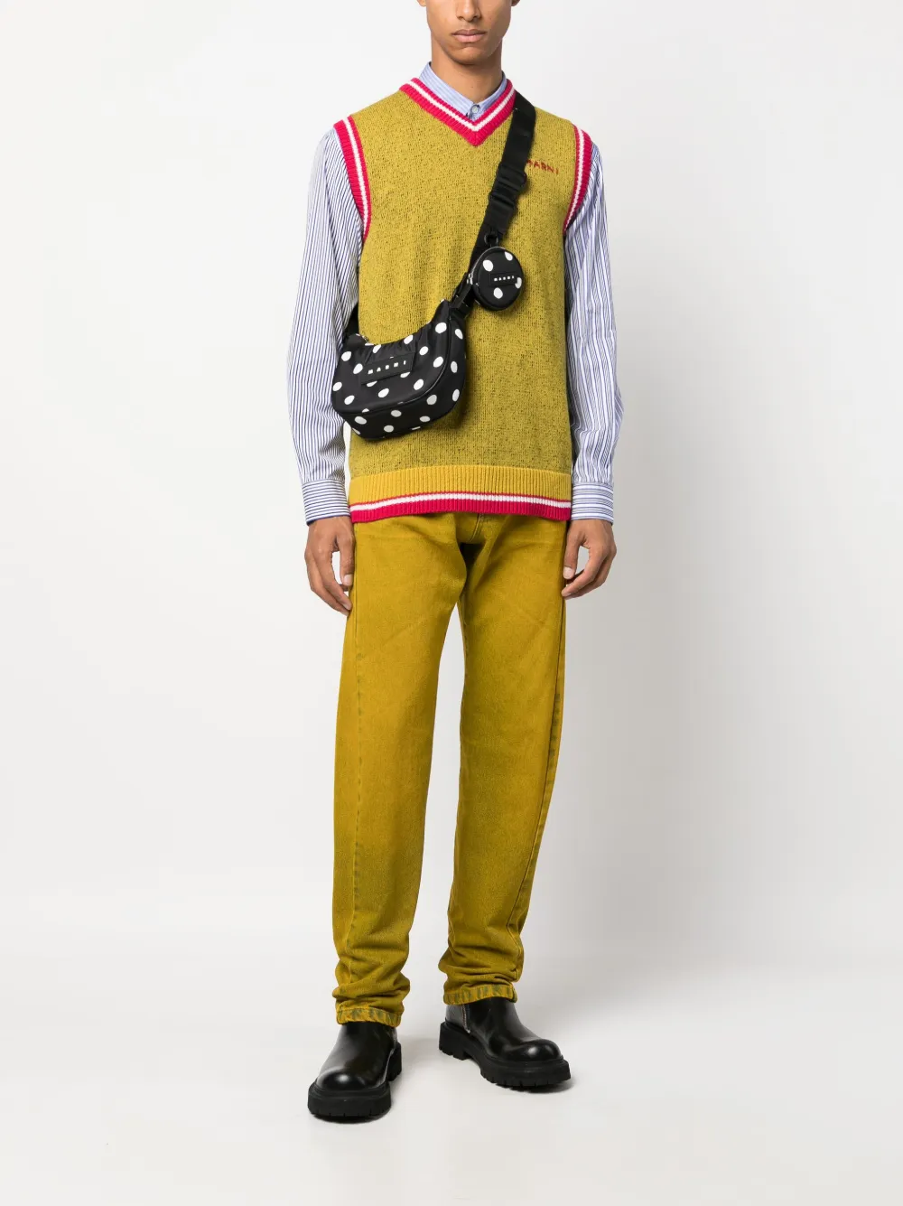 Marni polka-dot zip-up crossbody bag - Zwart
