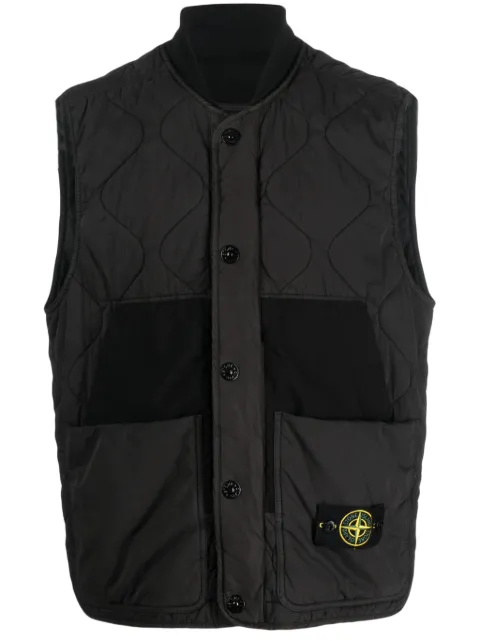 Stone Island chaleco capitonado con motivo Compass