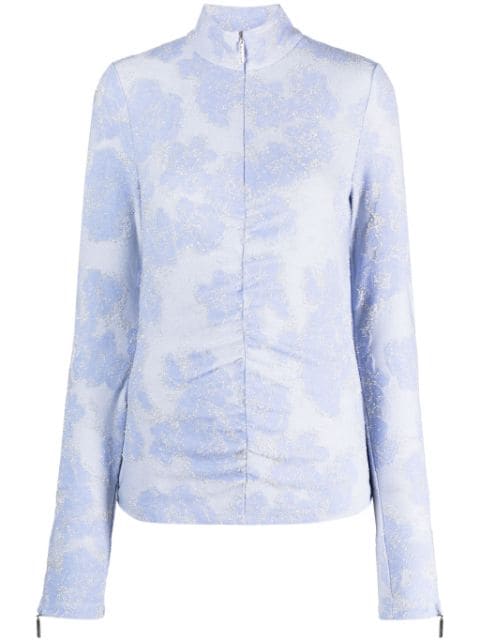Stine Goya floral-appliqué zip-up sweatshirt