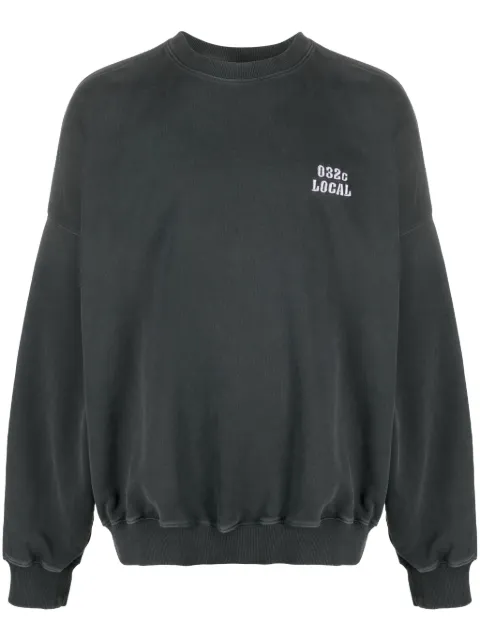 032c logo-embroidered organic cotton sweatshirt 