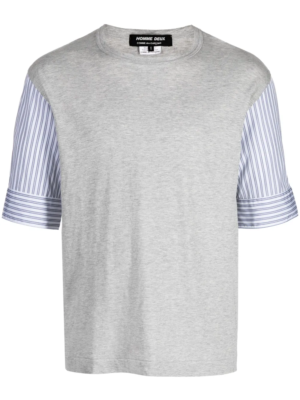 Comme Des Garçons Homme Deux Contrasting-sleeves Cotton T-shirt In Grey