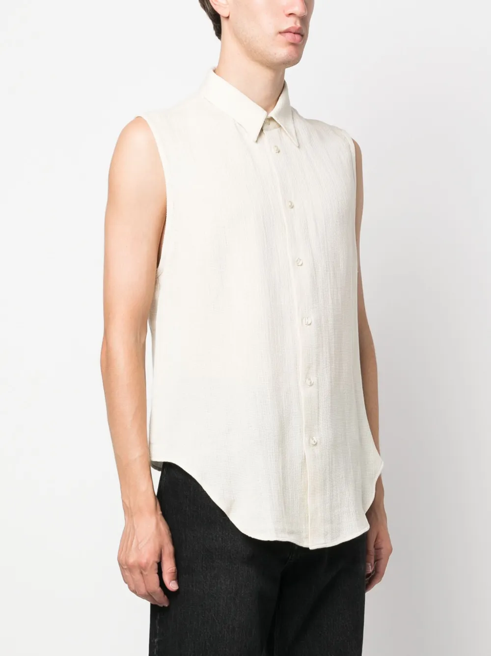 Shop Eckhaus Latta Open-back Sleeveless Shirt In Neutrals