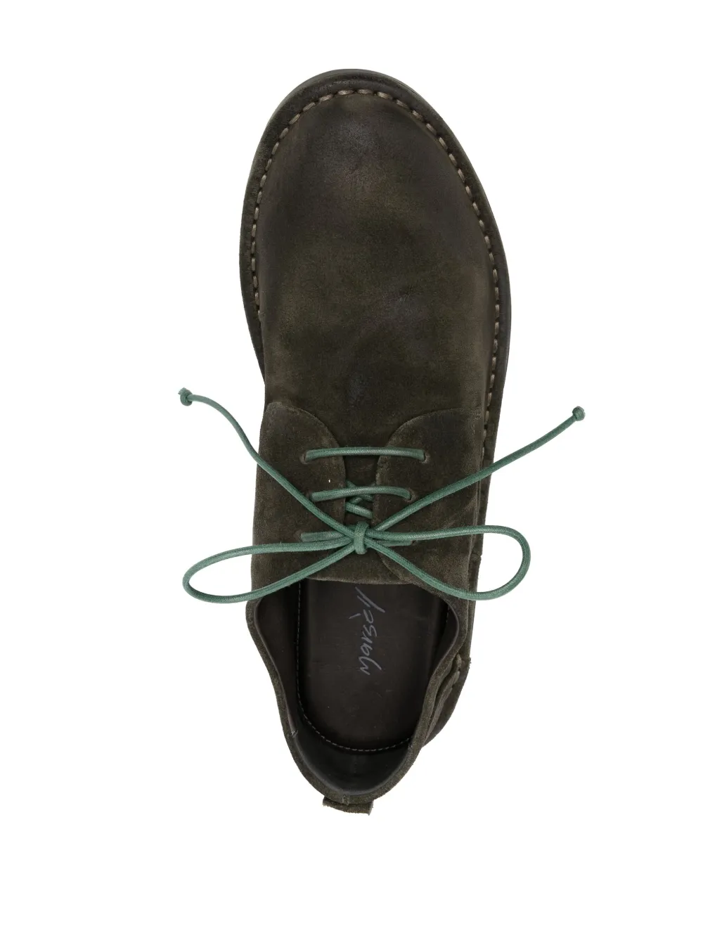 Shop Marsèll Sancrispa Suede Derby Shoes In Green