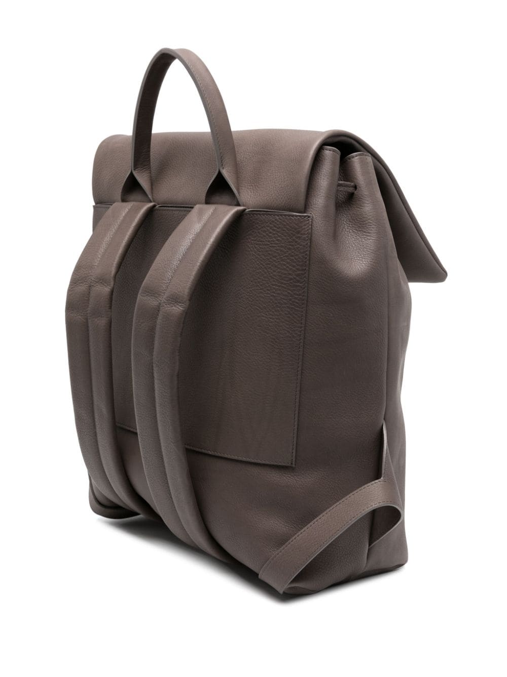 Shop Marsèll Logo-debossed Leather Backback In Grey