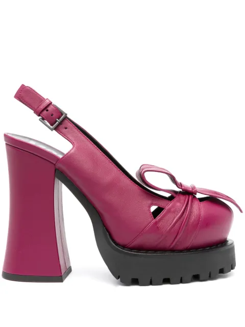 Moschino 130mm leather slingback pumps