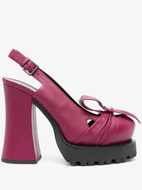 Moschino 130mm leather slingback pumps