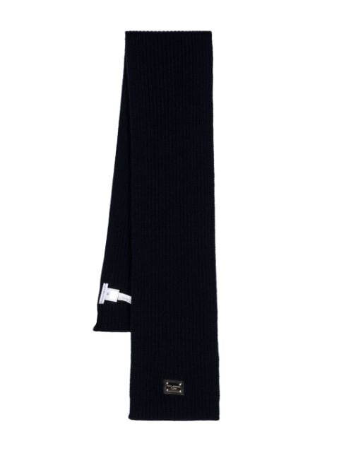 Dolce & Gabbana Kids logo-plaque wool scarf