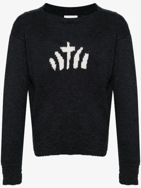 visvim intarsia-knit silk-blend jumper