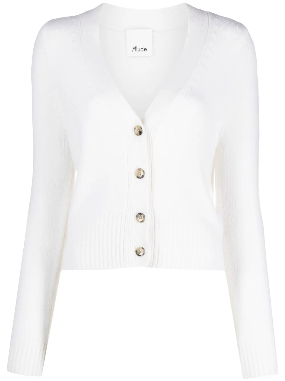 Allude Cashmere Knit Cardigan In Weiss