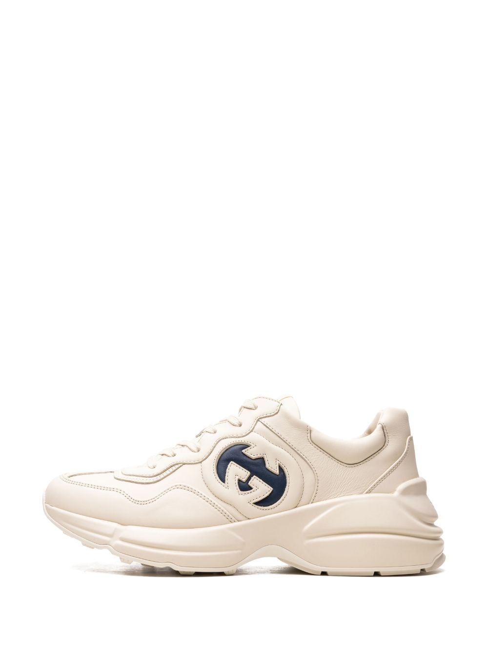 Shop Gucci Rhyton Lace-up Sneakers In White