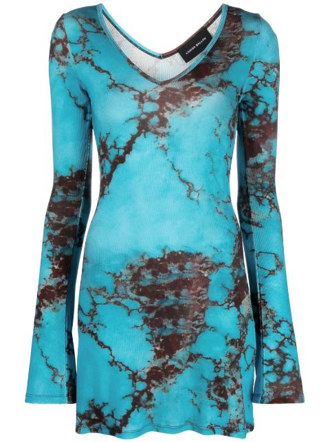 Louisa Ballou платье мини с принтом Turquoise Stone