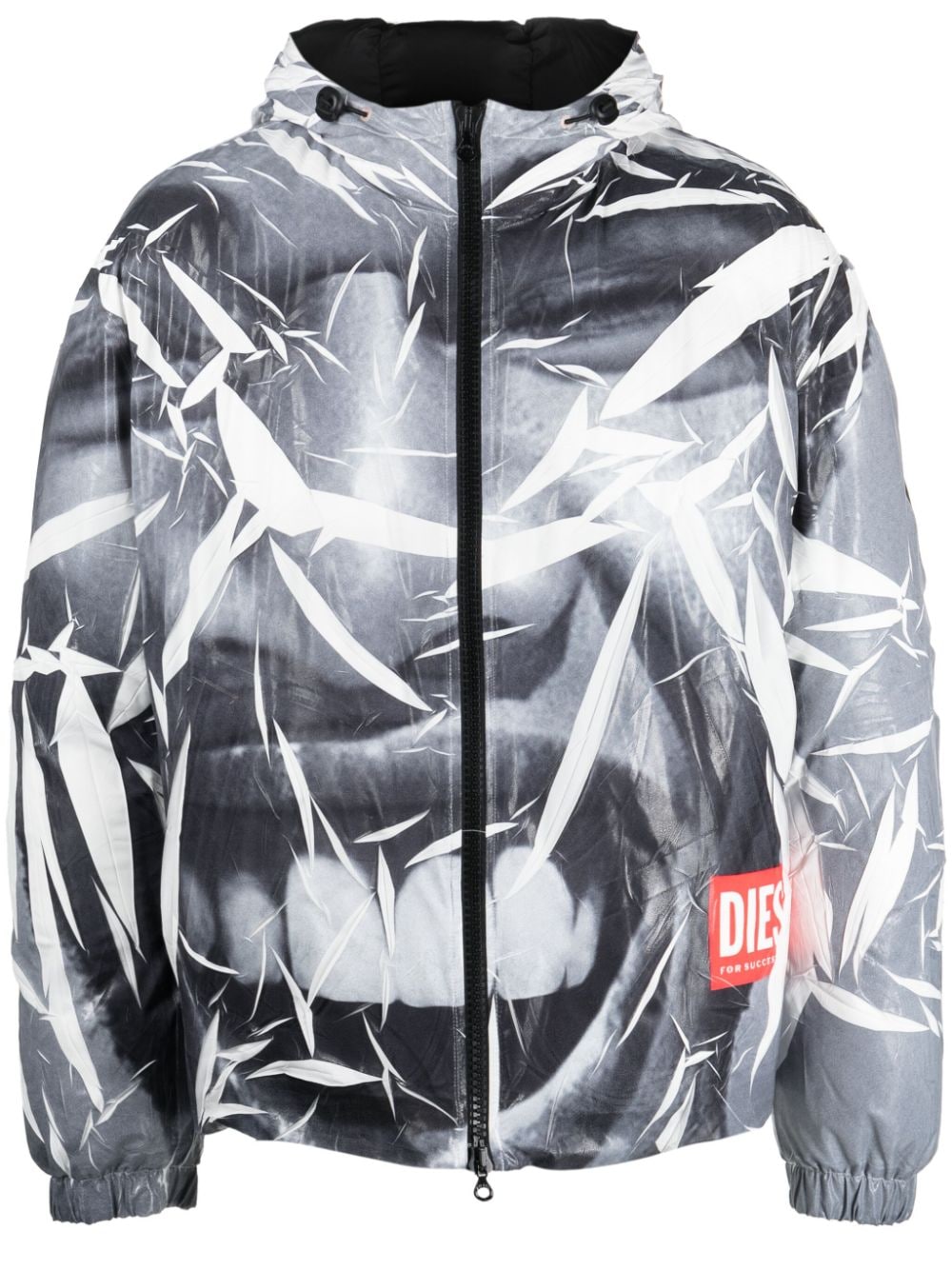 Shop Diesel J-thoot Graphic-print Hooded Jacket In Black