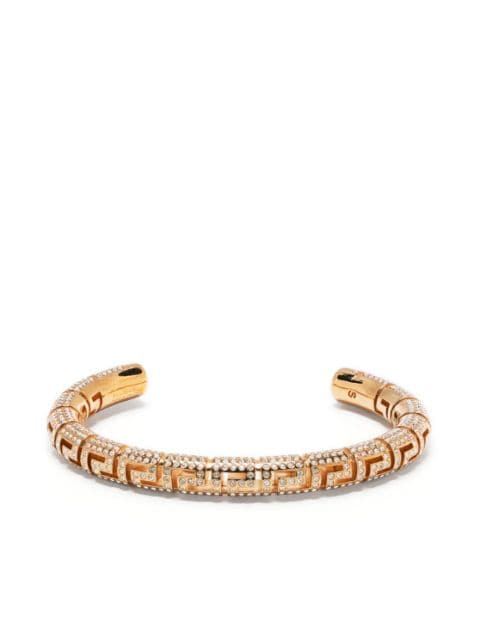 Versace Greca crystal-embellished cuff bracelet