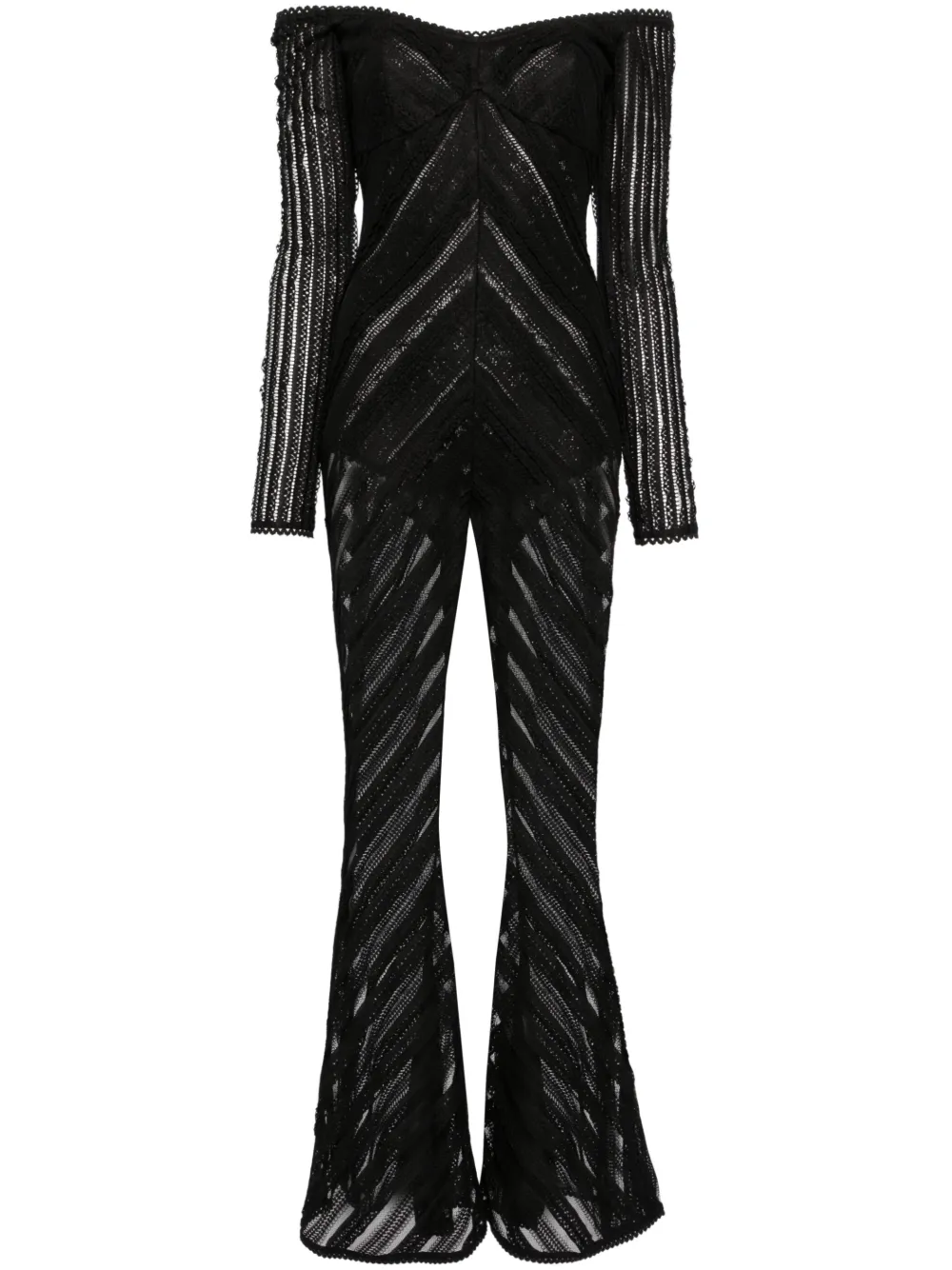 Charo Ruiz Zaray Flare-leg Jumpsuit In Black