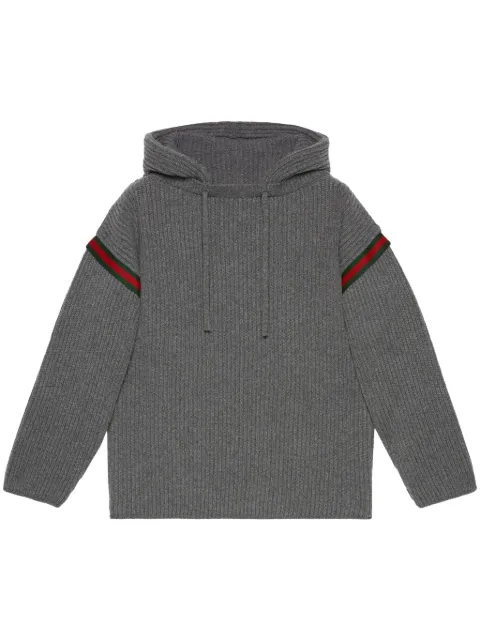 Gucci cashmere ribbed-knit hoodie