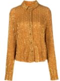 Stine Goya sequin-embellished button-up shirt - Gold