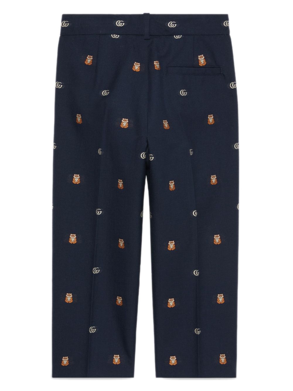 Gucci Kids Double G-logo straight-leg trousers - Blauw