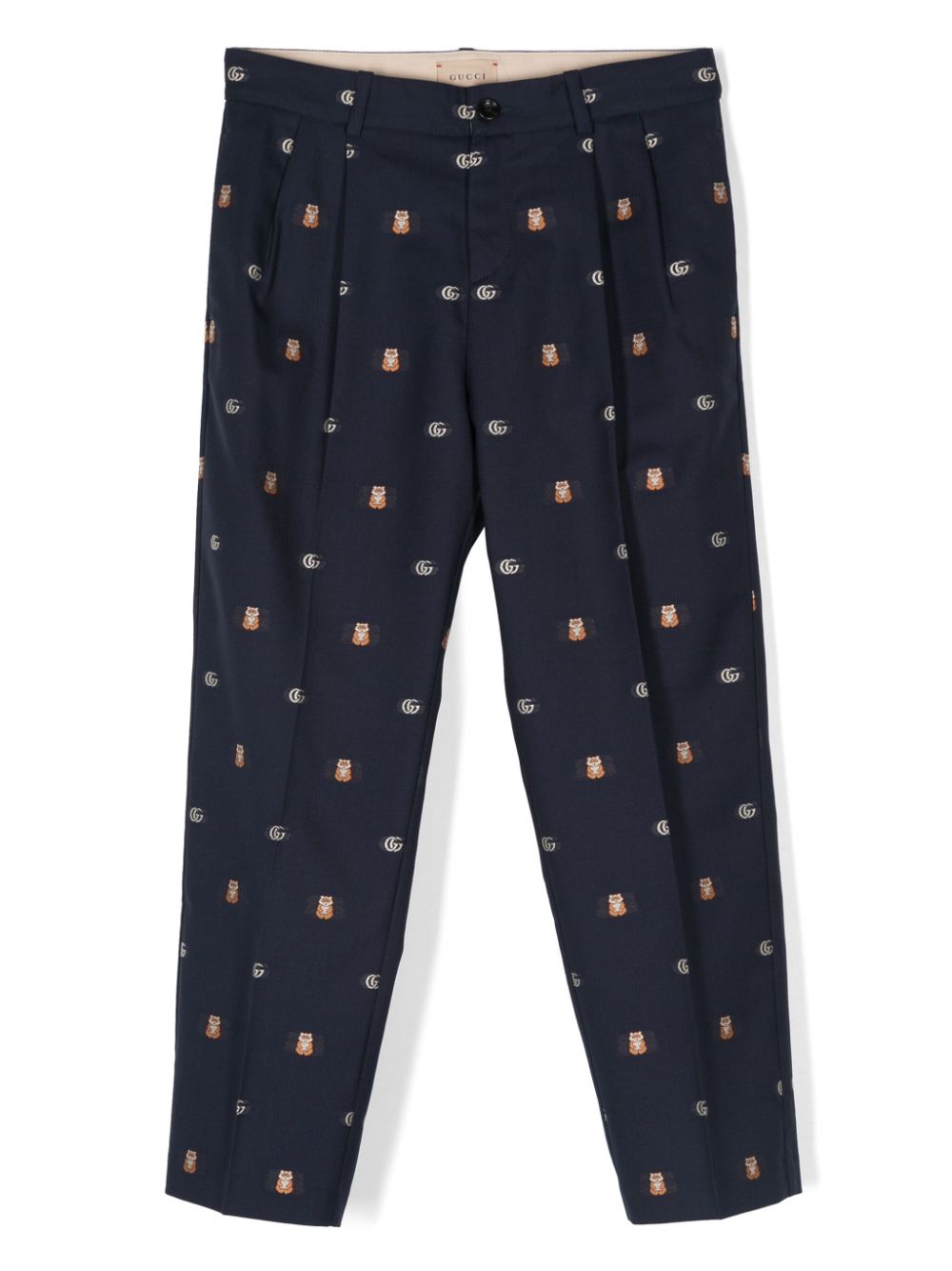 Gucci Kids Double G tapered trousers - Blue