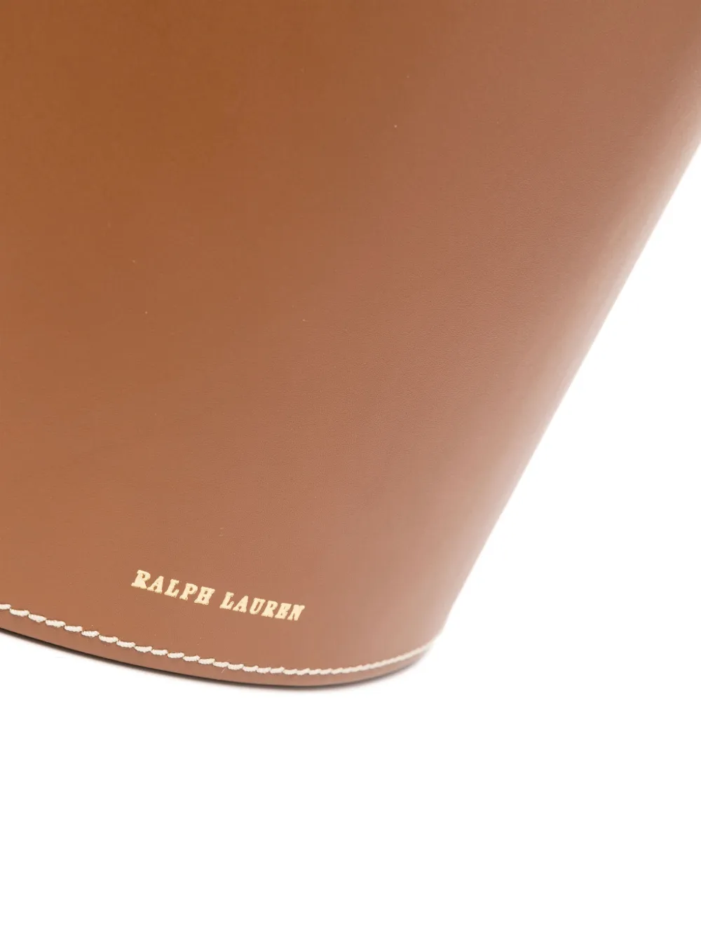 Polo Ralph Lauren Brennan Leather Waste Bin In Brown