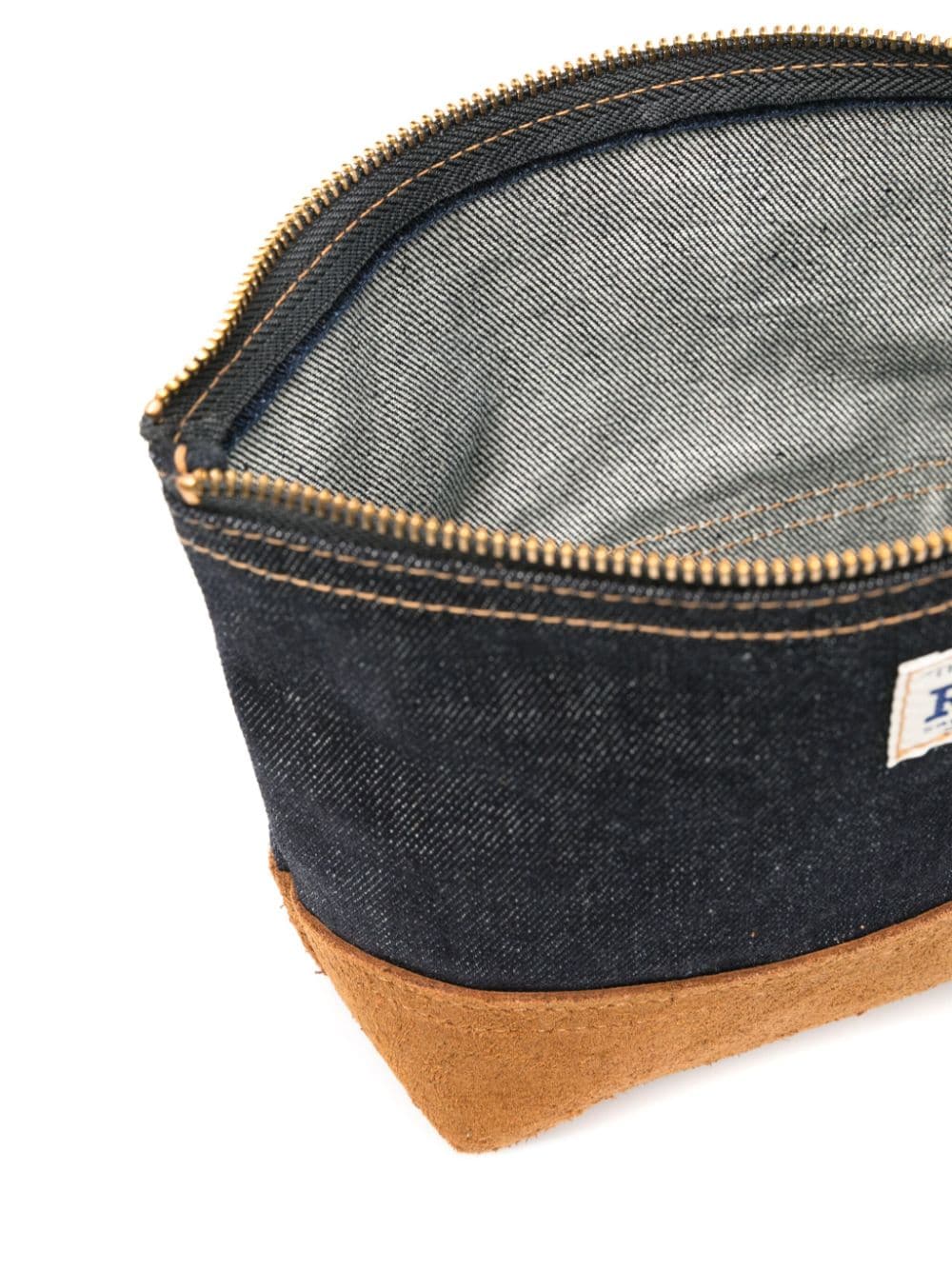 Shop Ralph Lauren Rrl Logo-patch Two-tone Design Wash Bag In Blue
