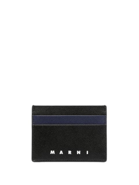 Marni logo-print leather cardholder