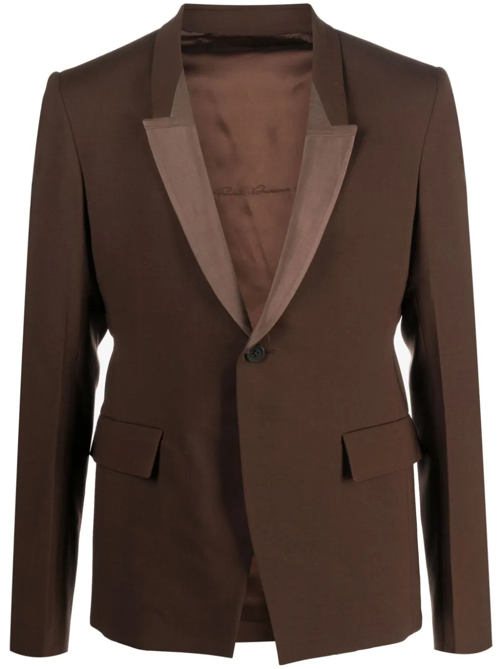 Rick Owens Peak-lapels Single-breasted Blazer In Brown