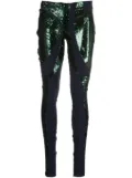 Ottolinger panelled sequin leggings - Green