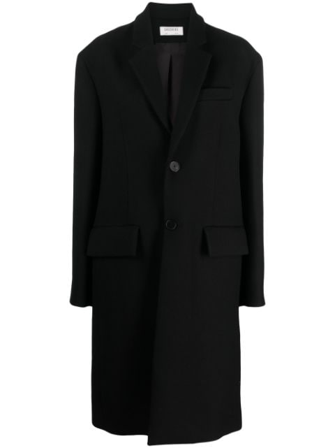 Gauchère single-breasted wool-silk blend coat