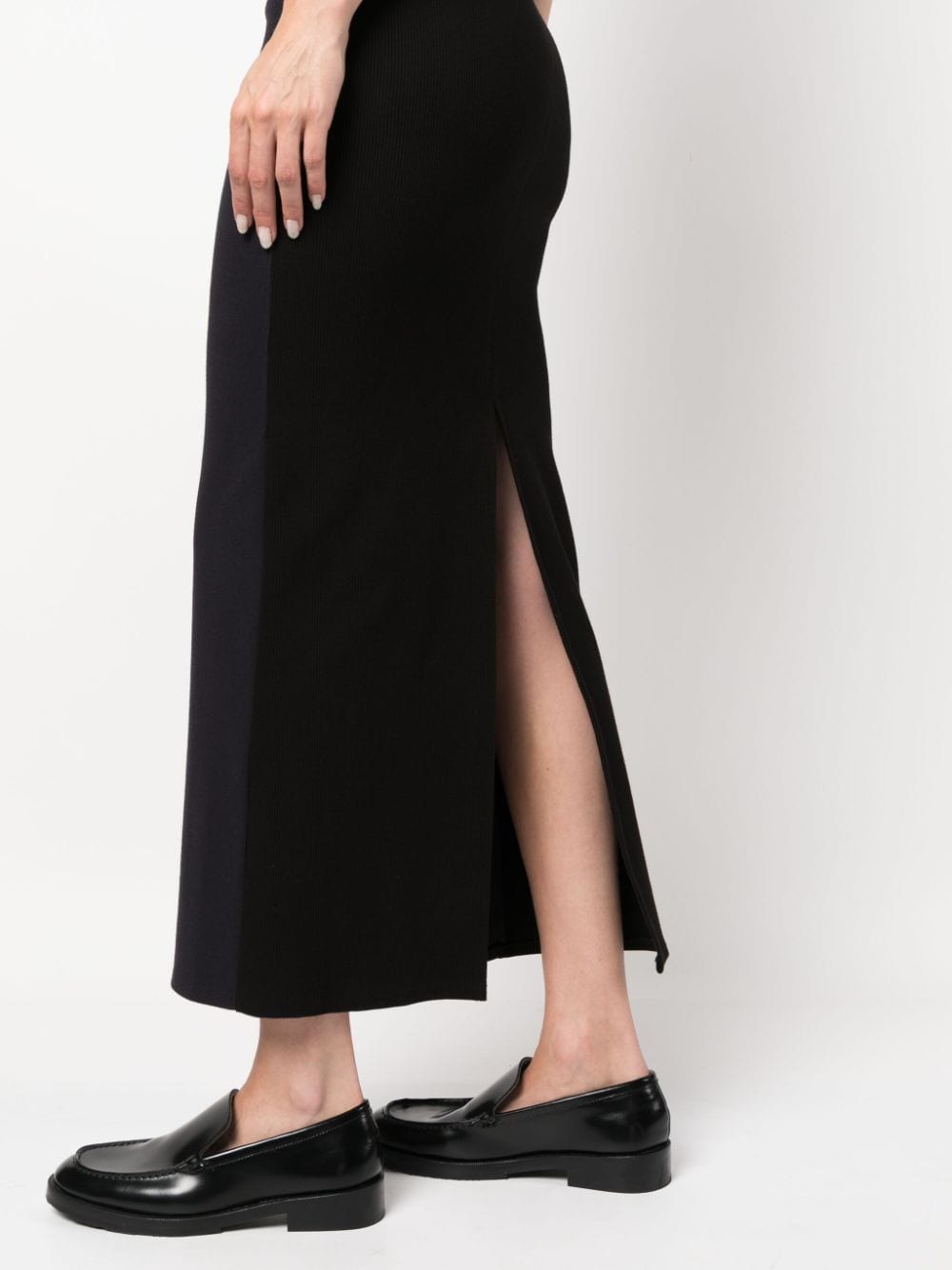 Shop Gauchère High-waisted Rear-slit Skirt In Blue