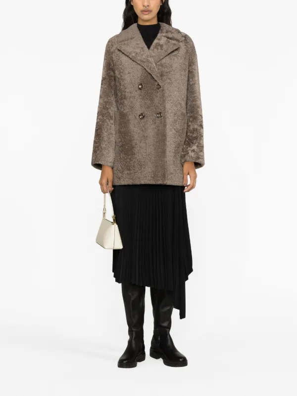 Manzoni 24 double-breasted Shearling Peacoat - Farfetch