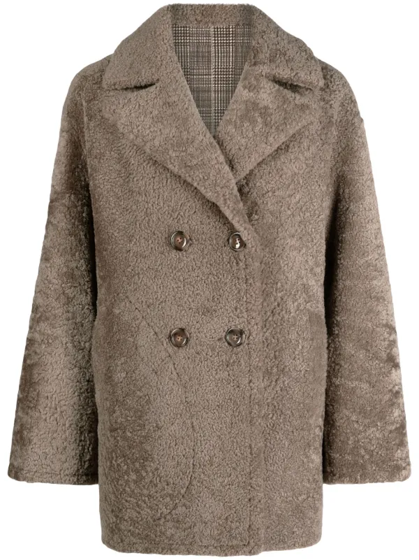 Manzoni 24 double-breasted Shearling Peacoat - Farfetch