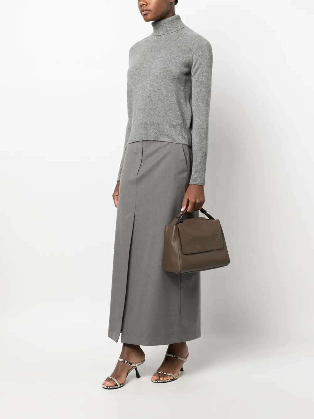 Orciani Sveva leren shopper - Bruin