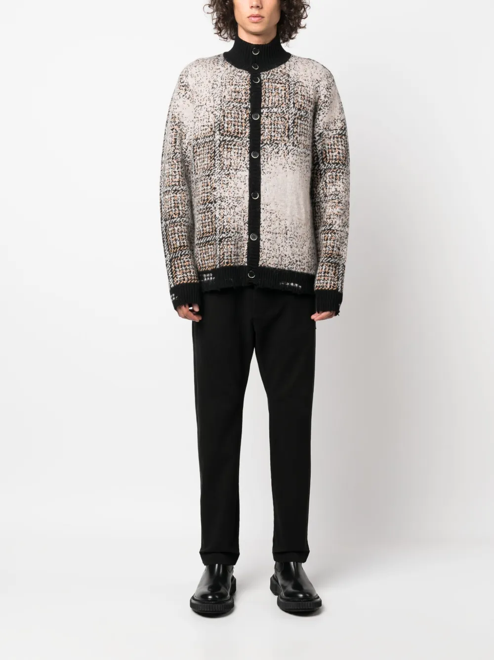 Barena Ventana Dopin vest met pied-de-poule print - Zwart