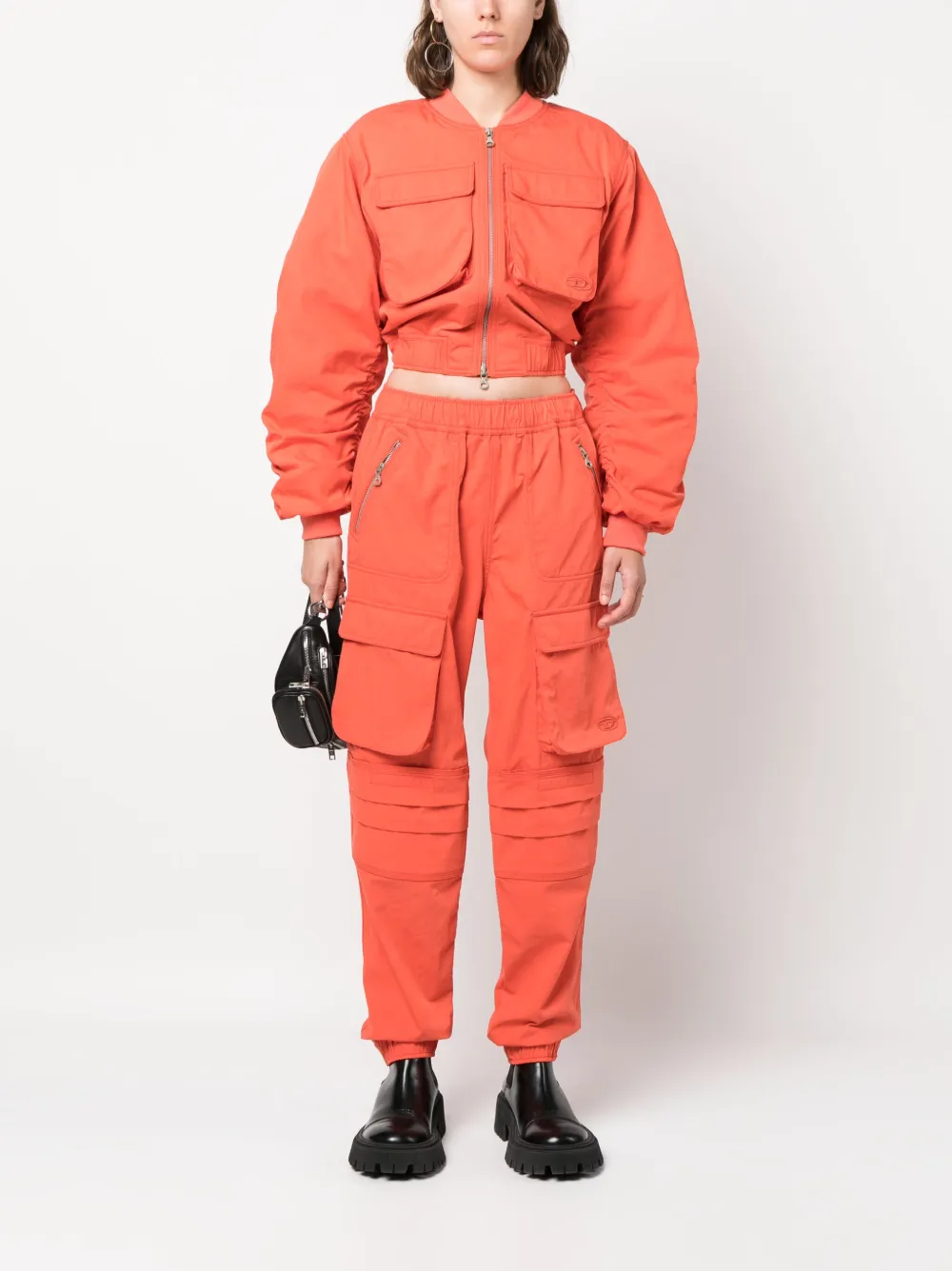 Diesel Broek met cargo zakken - Rood