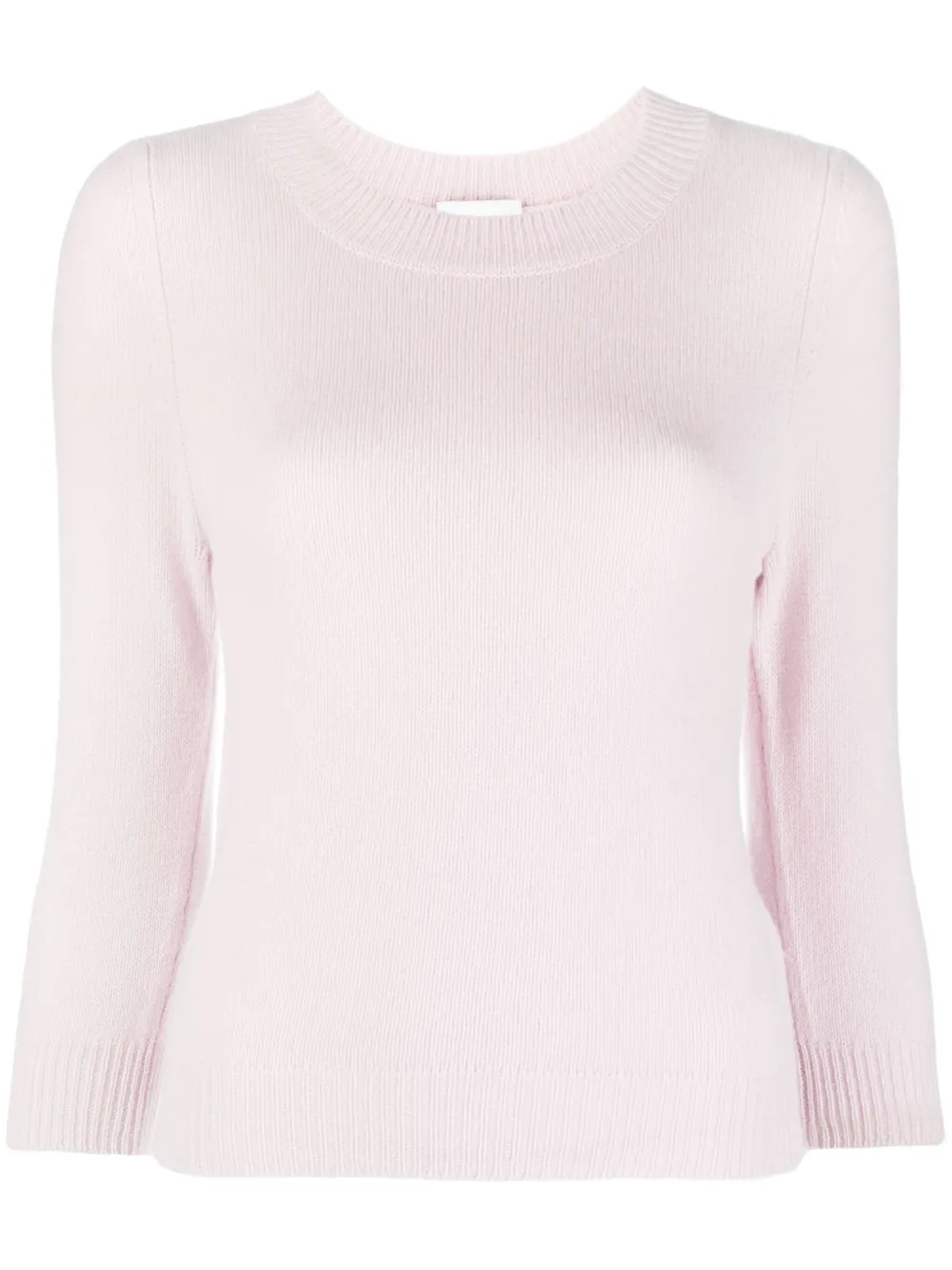 Allude Ribbed-trim Puff-sleeve Jumper In Pink