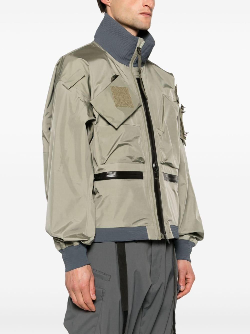 Shop Acronym Multiple-pockets Bomber Jacket In Green