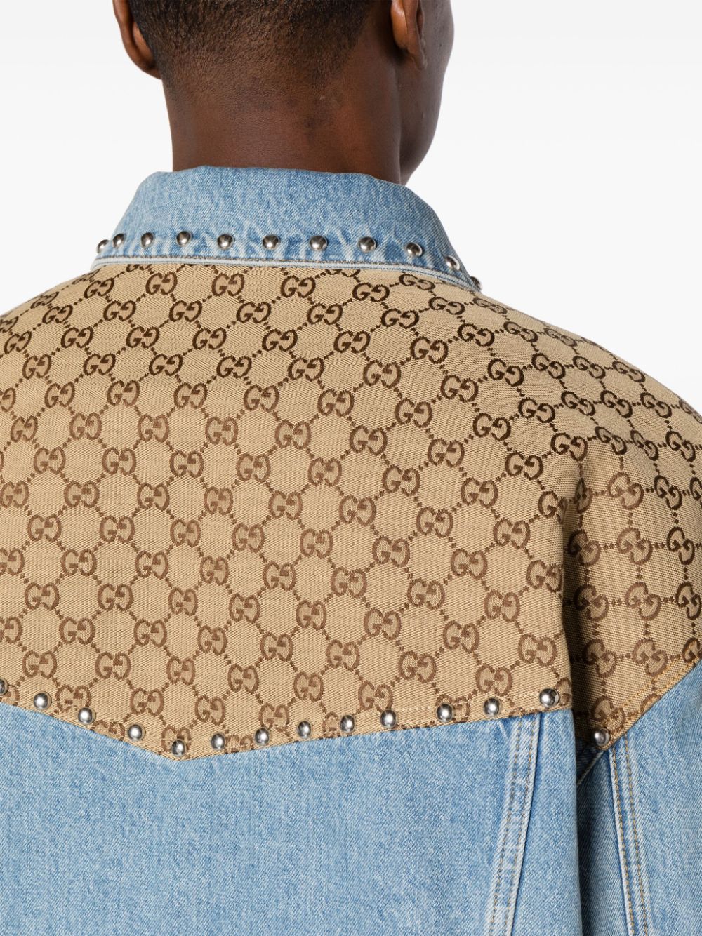 Gucci logo-print Panelled Denim Jacket - Farfetch