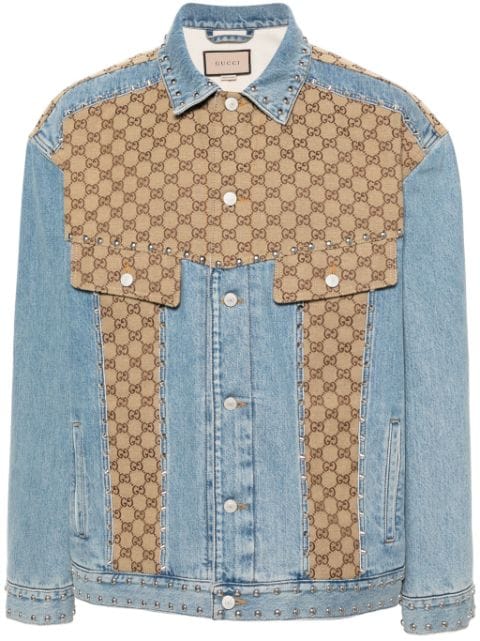 Gucci logo-print panelled denim jacket