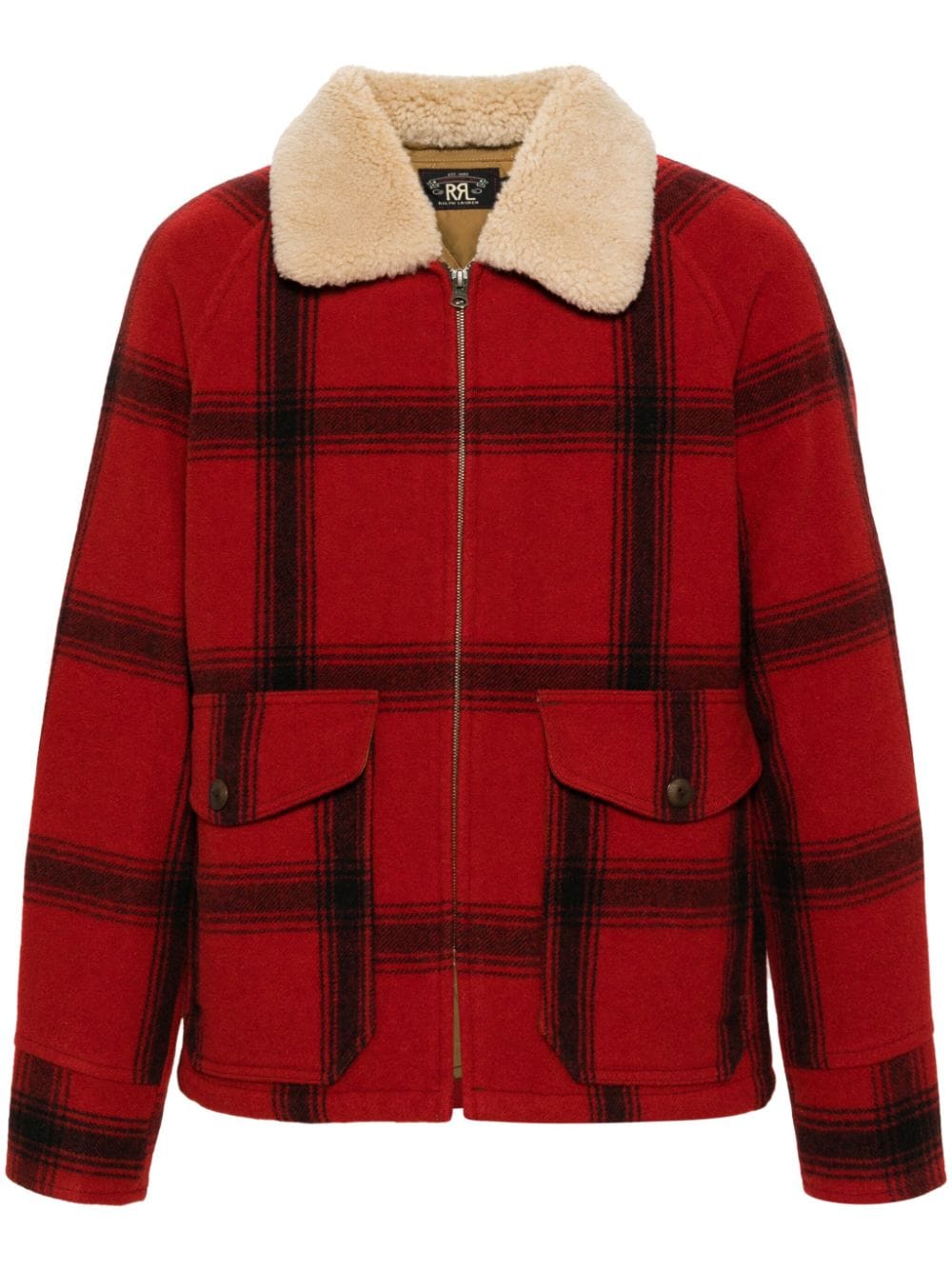 Ralph Lauren Rrl Kaplan Checked Field Jacket In Red