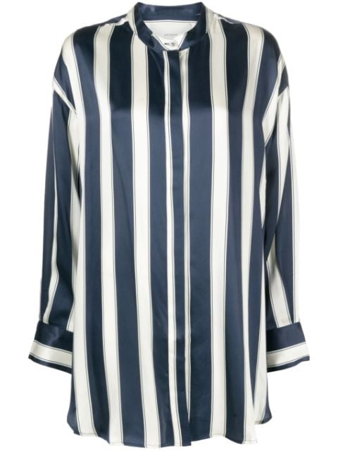 Asceno Mantera striped silk-satin shirt