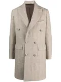Barba herringbone double-breasted coat - Neutrals