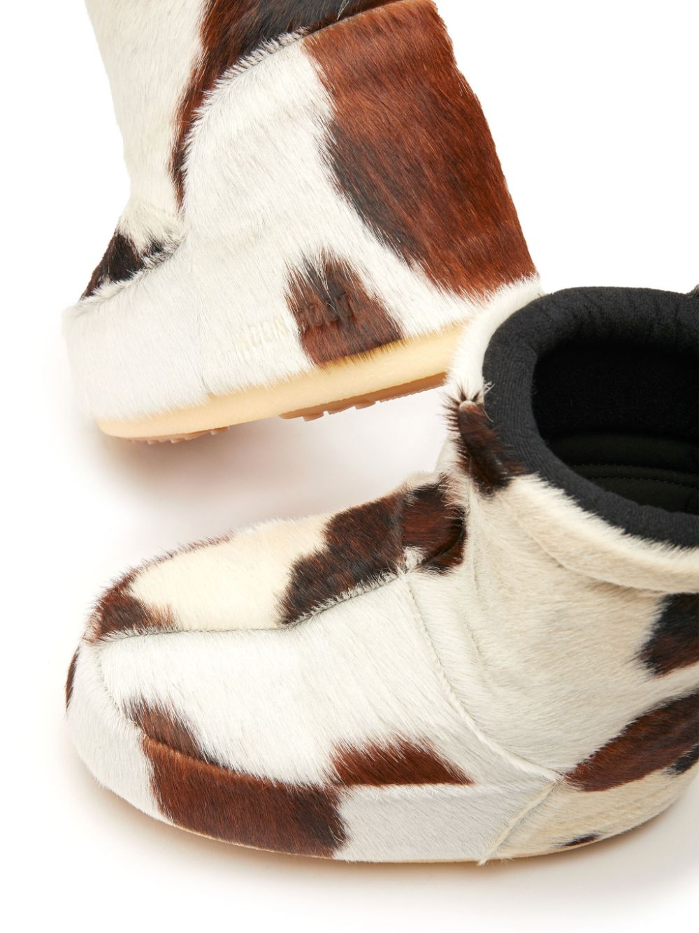 Shop Moon Boot Icon Low Cow-print Boots In White