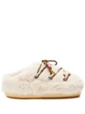 Moon Boot faux-fur beaded slippers - White