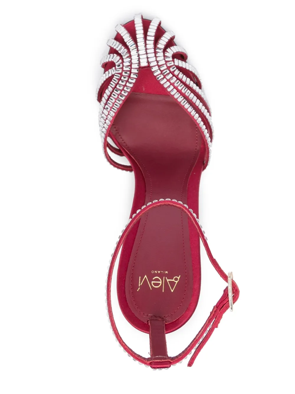 Alevì 110mm Penelope Satin Pumps In Red